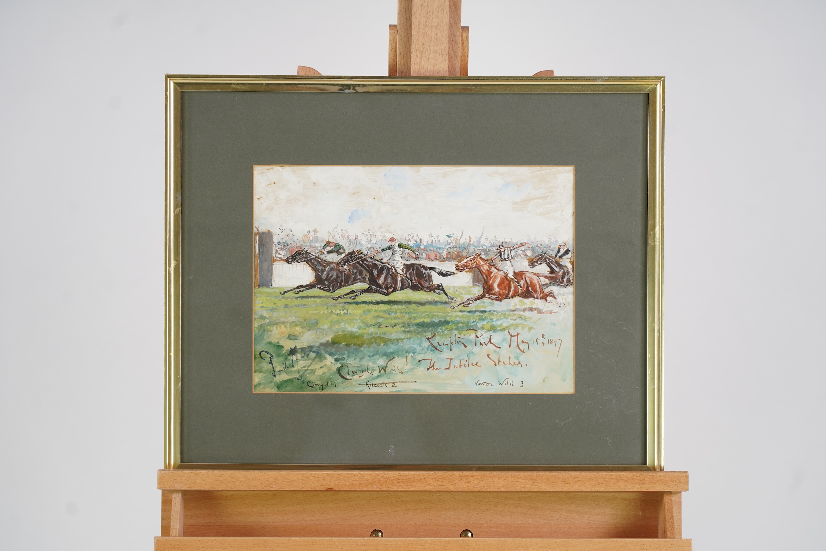 George Finch Mason (1850-1915), 'Clwyd Wins! - The Jubilee Stakes, Kempton Park, May 15th 1897'